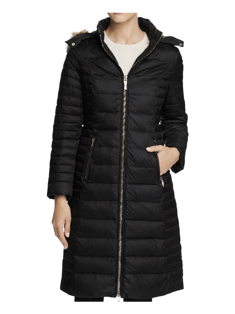 ♠️ KATE SPADE NEW YORK - Black Puffer Parka with zip off hood. Small